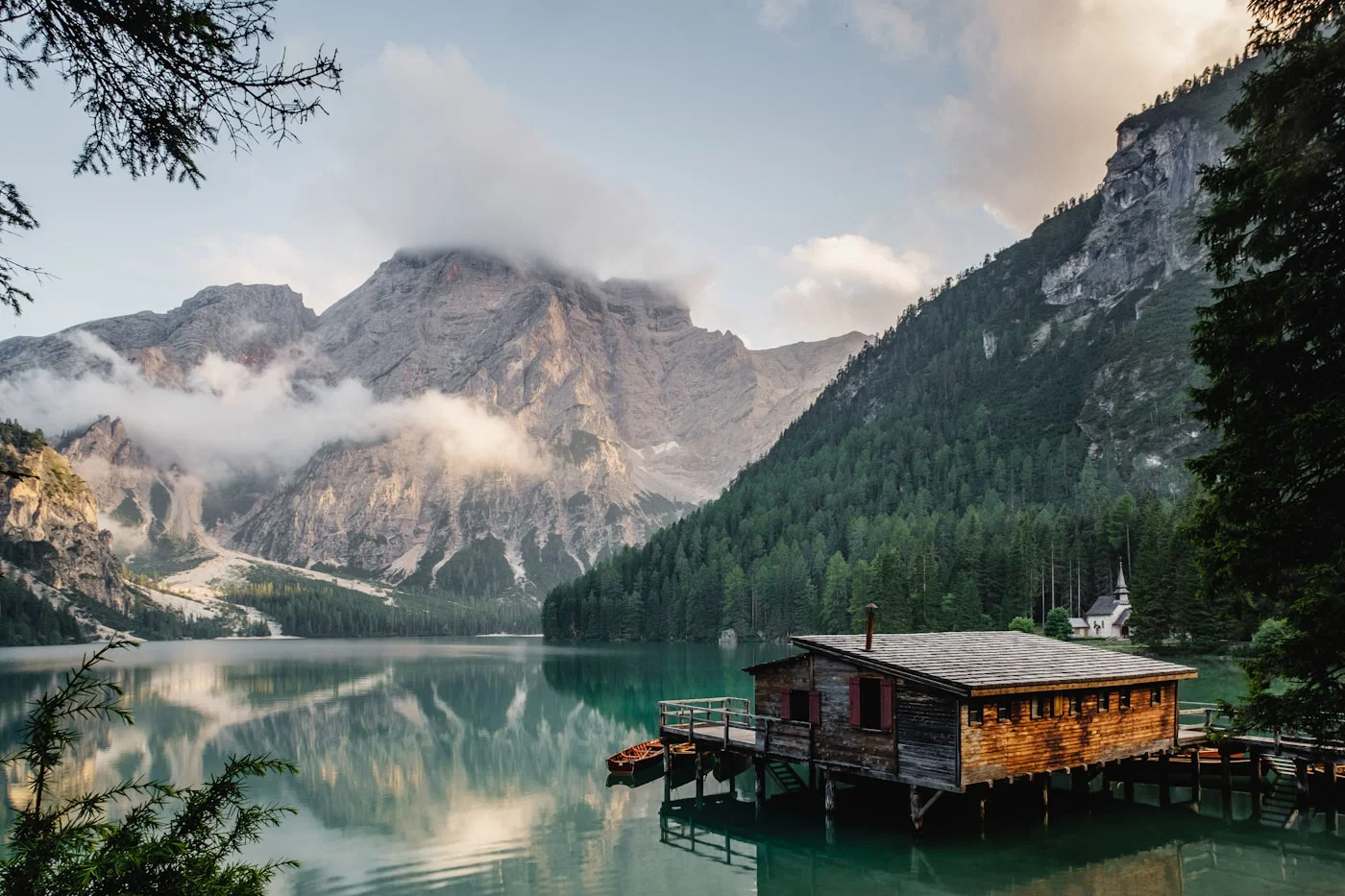 Pristine alpine lake and mountain ecosystem