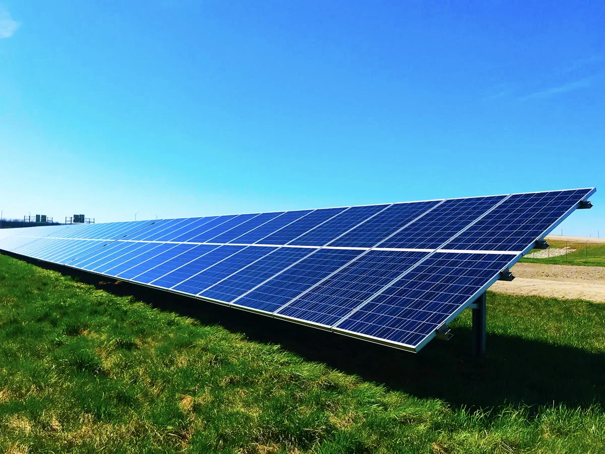 Solar field representing clean technology infrastructure